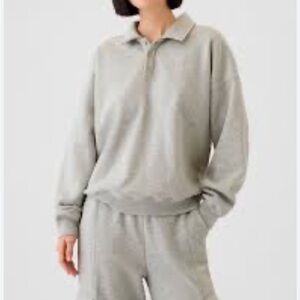GAP Gray Vintagesoft Polo Sweatshirt